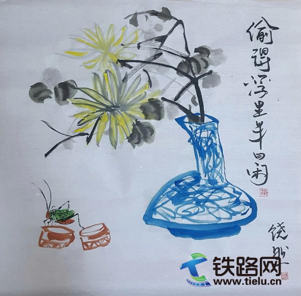 0國畫《偷得浮生半日閑》<a href=http://ehuashu.com/zhongtiebaju/ target=_blank class=infotextkey>中鐵八局</a>房開公司 饒然.jpg